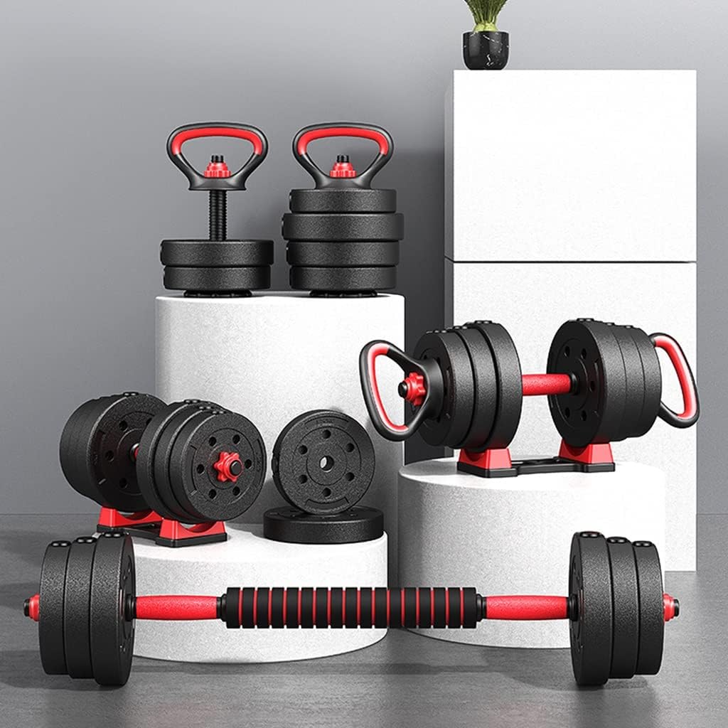 3-in-1 Dumbbells Set 20 kg Adjustable Dumbbells with Extra Barbell Bar