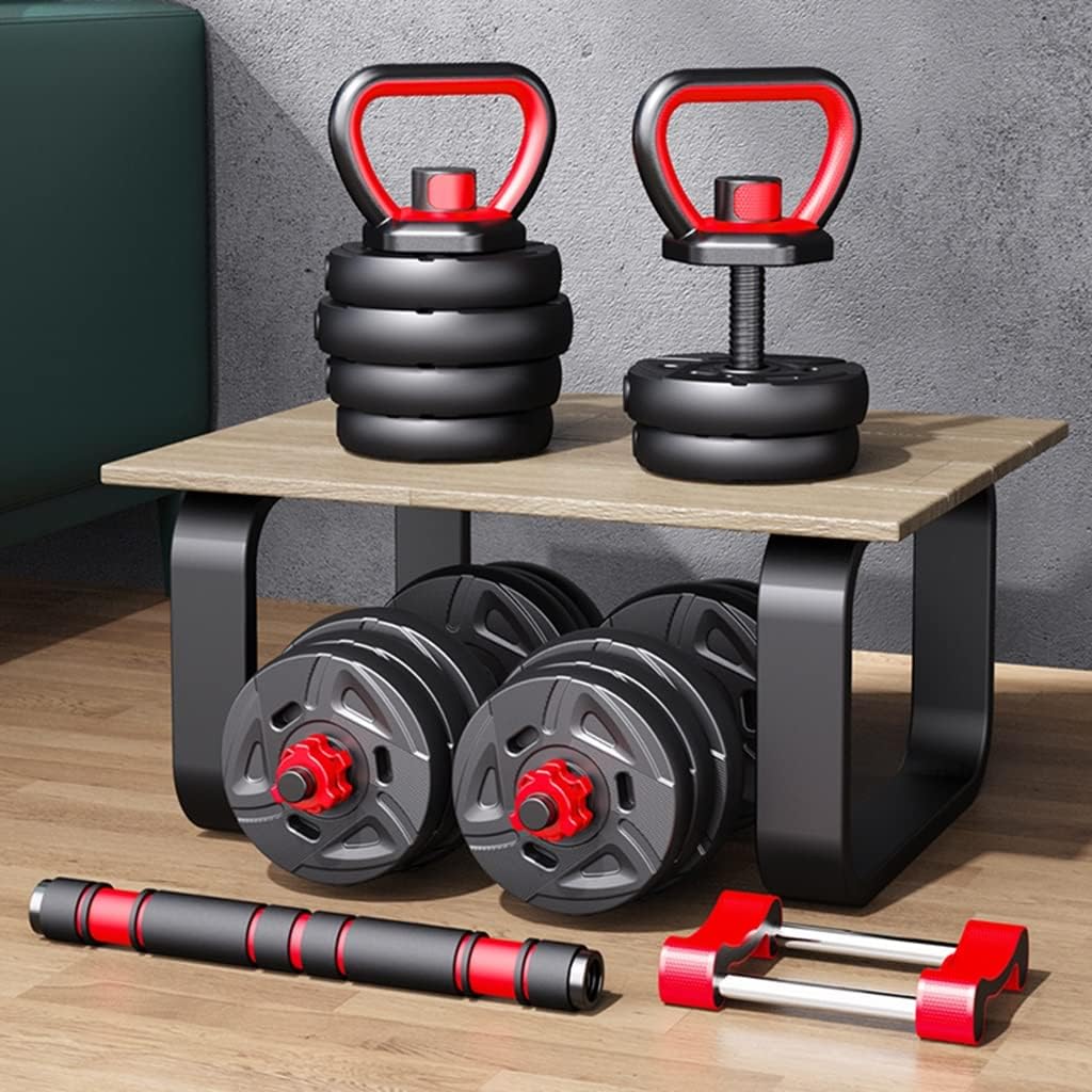 3-in-1 Dumbbells Set 20 kg Adjustable Dumbbells with Extra Barbell Bar