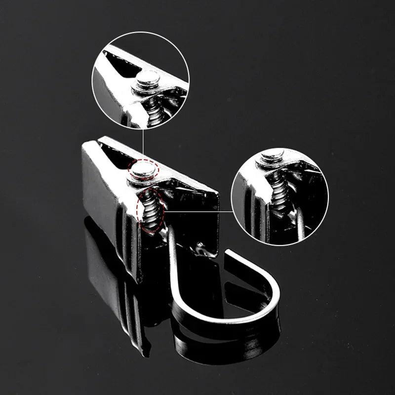 20pcs Stainless Steel Curtain Clips with Hook Sturdy and Durable Window Curtain