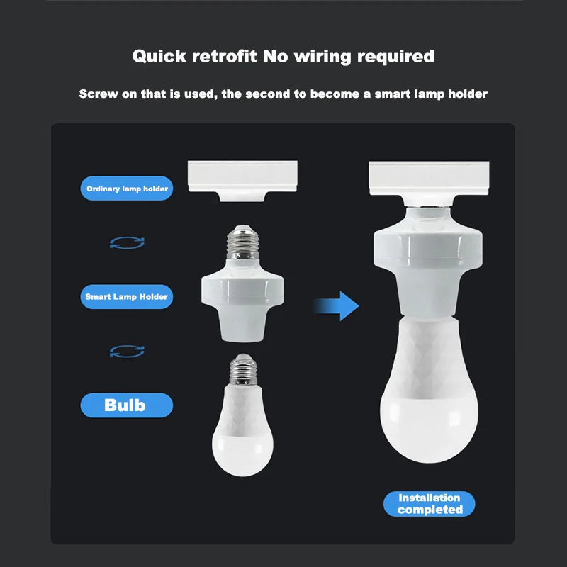 Wifi Smart Light Bulbs Adapter Mini e27 Lamp Holder Remote Remote Control