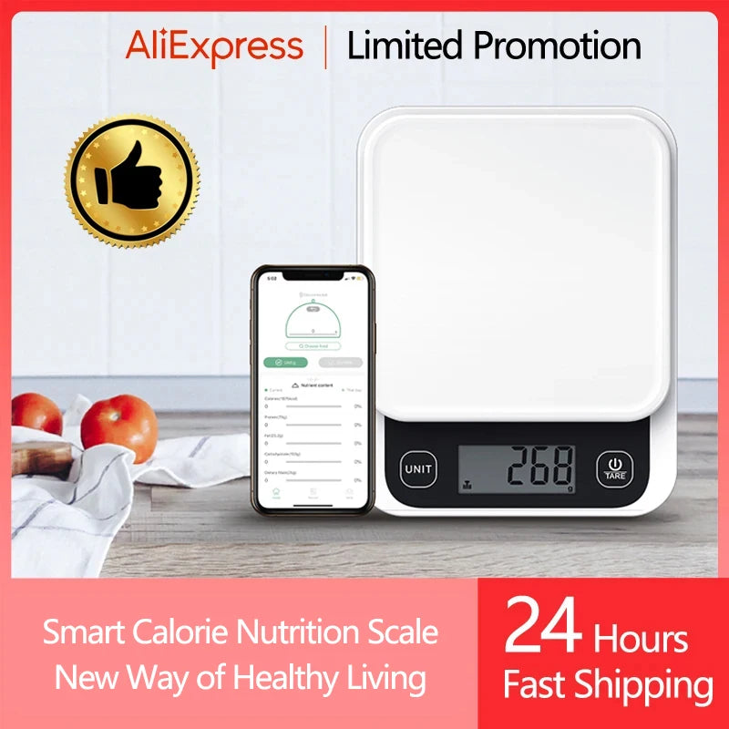 5kg/0.1g/1g Smart Kitchen Scales Nutrition Scale Smart Food Calories