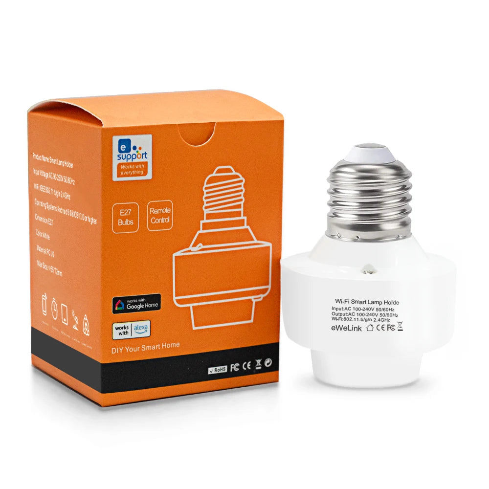Wifi Smart Light Bulbs Adapter Mini e27 Lamp Holder Remote Remote Control