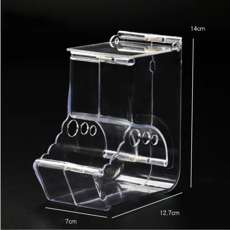 Hamster Rabbit Food Dispenser Feeder Plastic Clear Automatic Pet Feeder