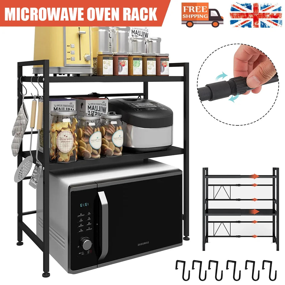 Multi-Layers Storage Shelf Standing Countertop Seasoning Oven Shelf Kitchen
