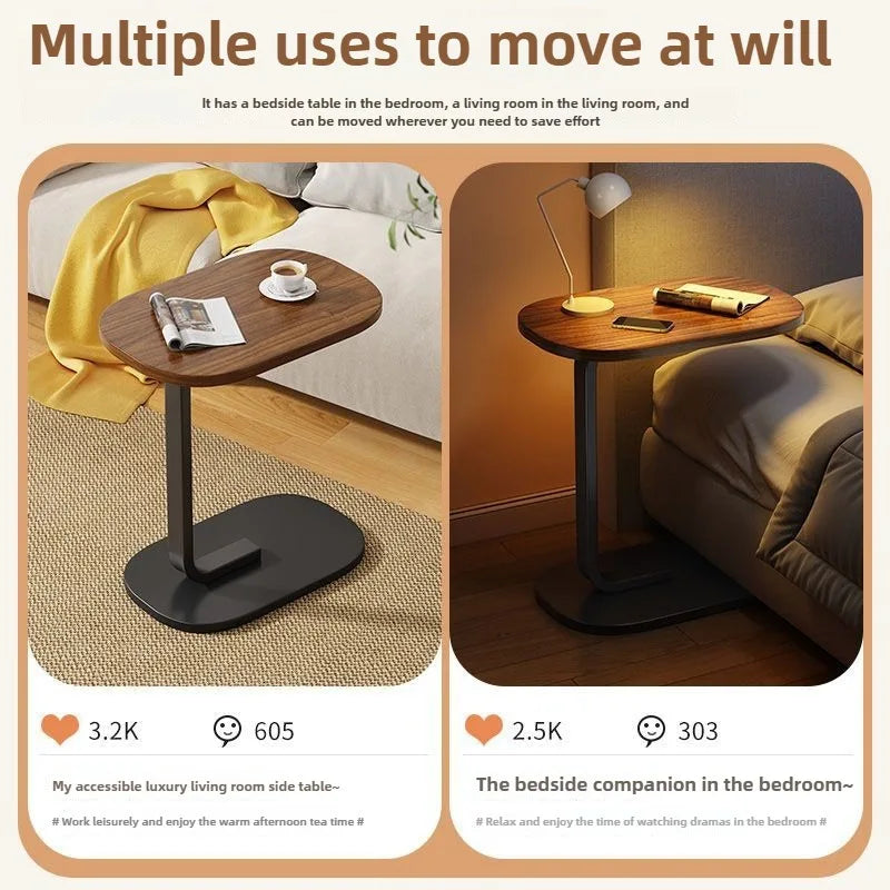 Modern Small Sofa Side Table Leisure Wooden Bed Corner Table Suitable