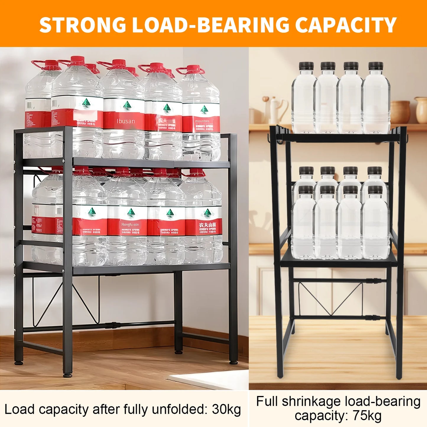 Multi-Layers Storage Shelf Standing Countertop Seasoning Oven Shelf Kitchen