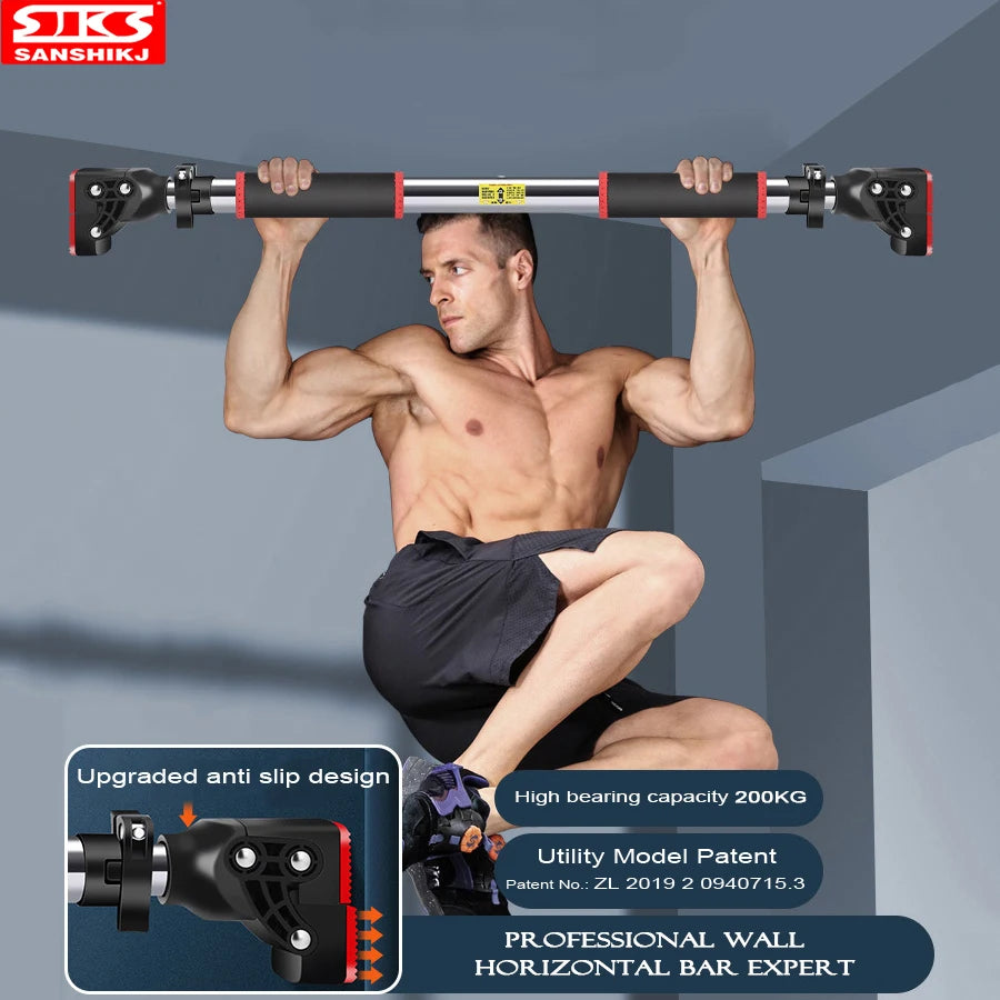 Professional Non-Skid Horizontal Bar, Indoor Pull Up Bar, No Drilling Suspender