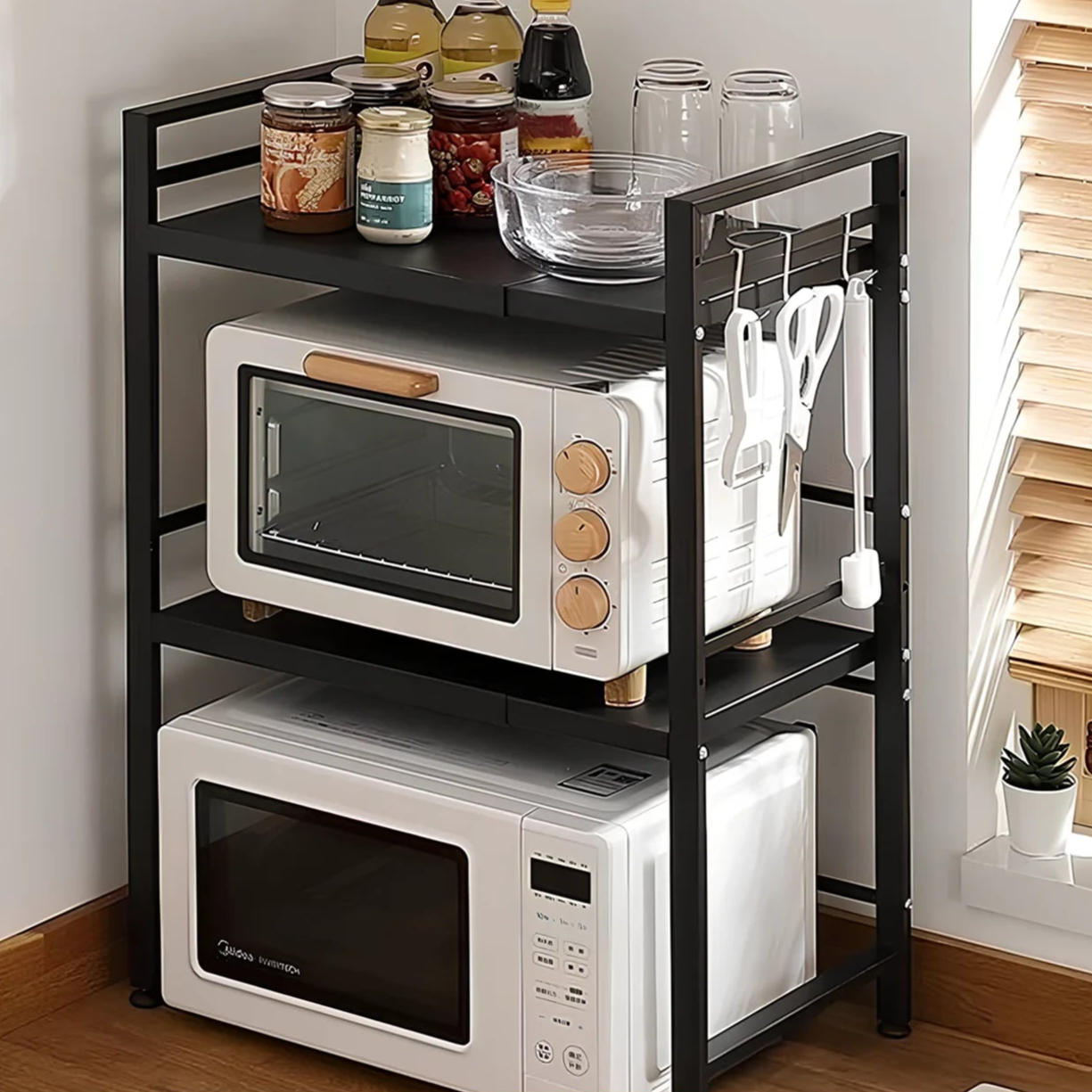 Multi-Layers Storage Shelf Standing Countertop Seasoning Oven Shelf Kitchen