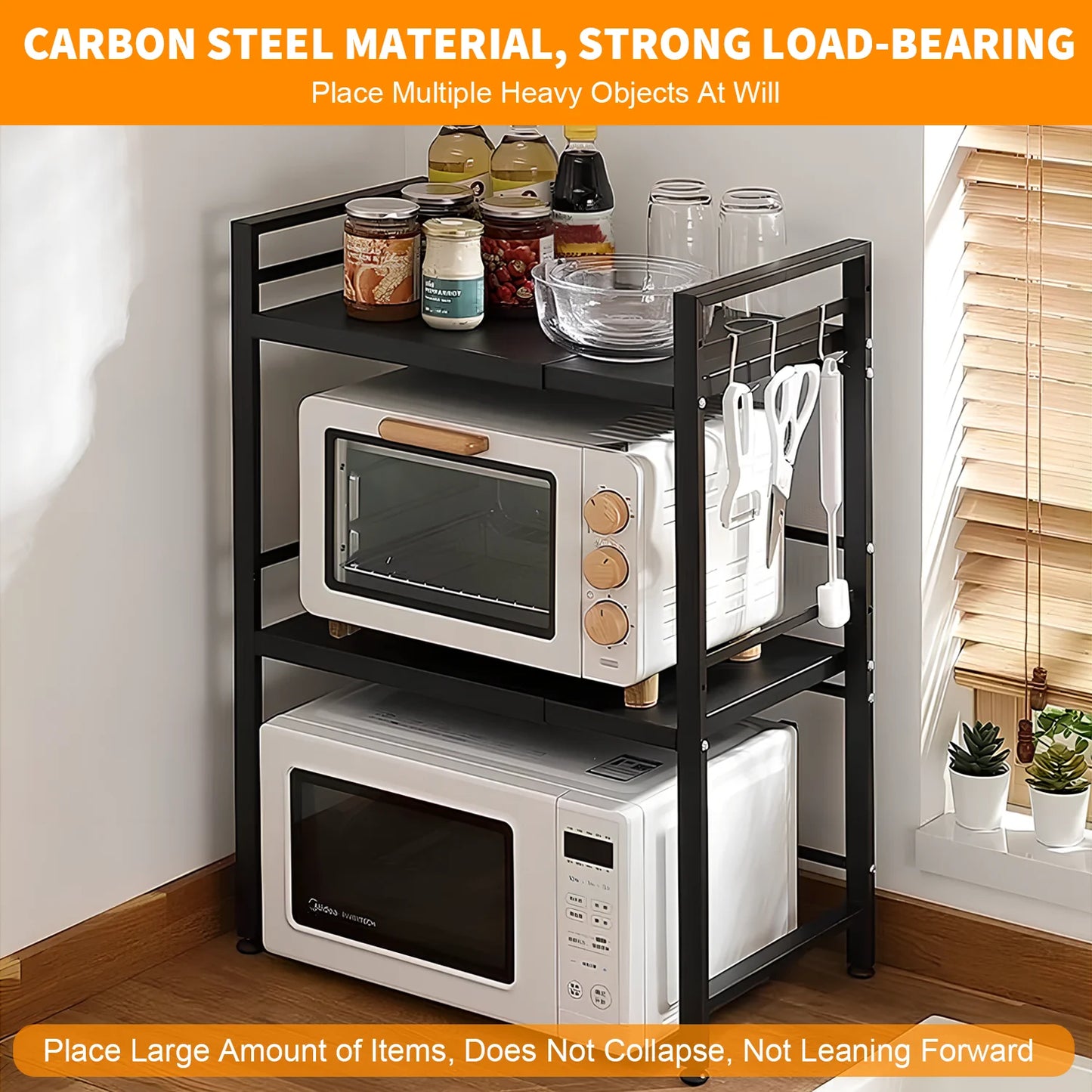 Multi-Layers Storage Shelf Standing Countertop Seasoning Oven Shelf Kitchen