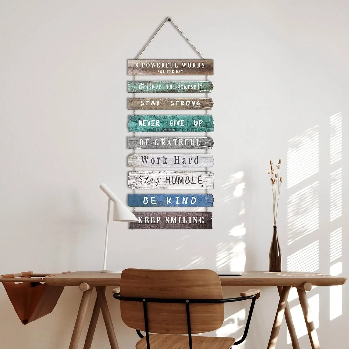 Inspirational Wall Art Decor for Office, Wooden Rustic Hanging Wall Art