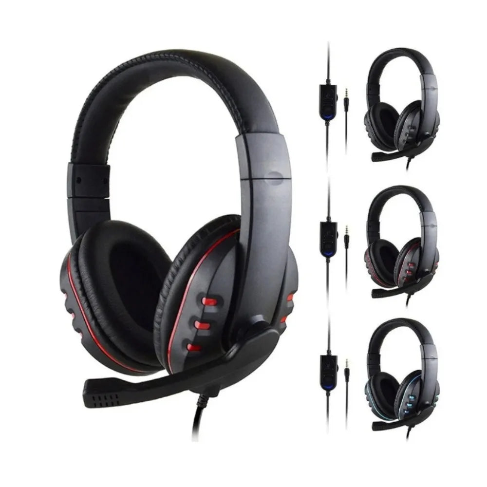 Gaming Headset 3.5mm Wired Over-Head Gamer Headphone With Microphone