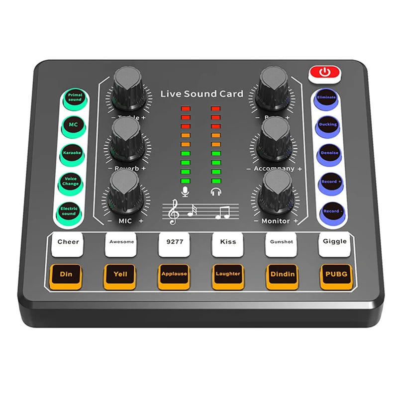 Audio Interface with DJ Mixer Live Sound Card Effects and Voice Changer,Prefect