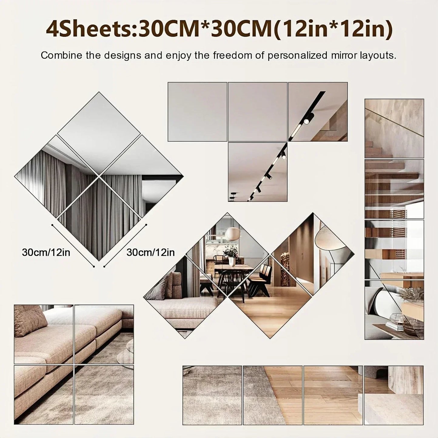 Flexible Acrylic Wall Mirrors Adhesive Mirror Sticker for Home