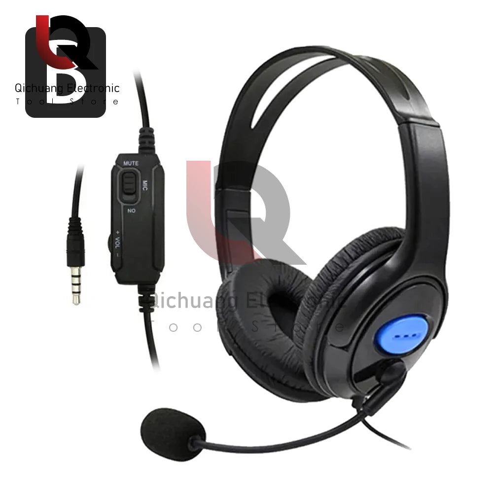 Headphones 3.5mm Wired Gaming Headset Earphones Music For PS4 Play