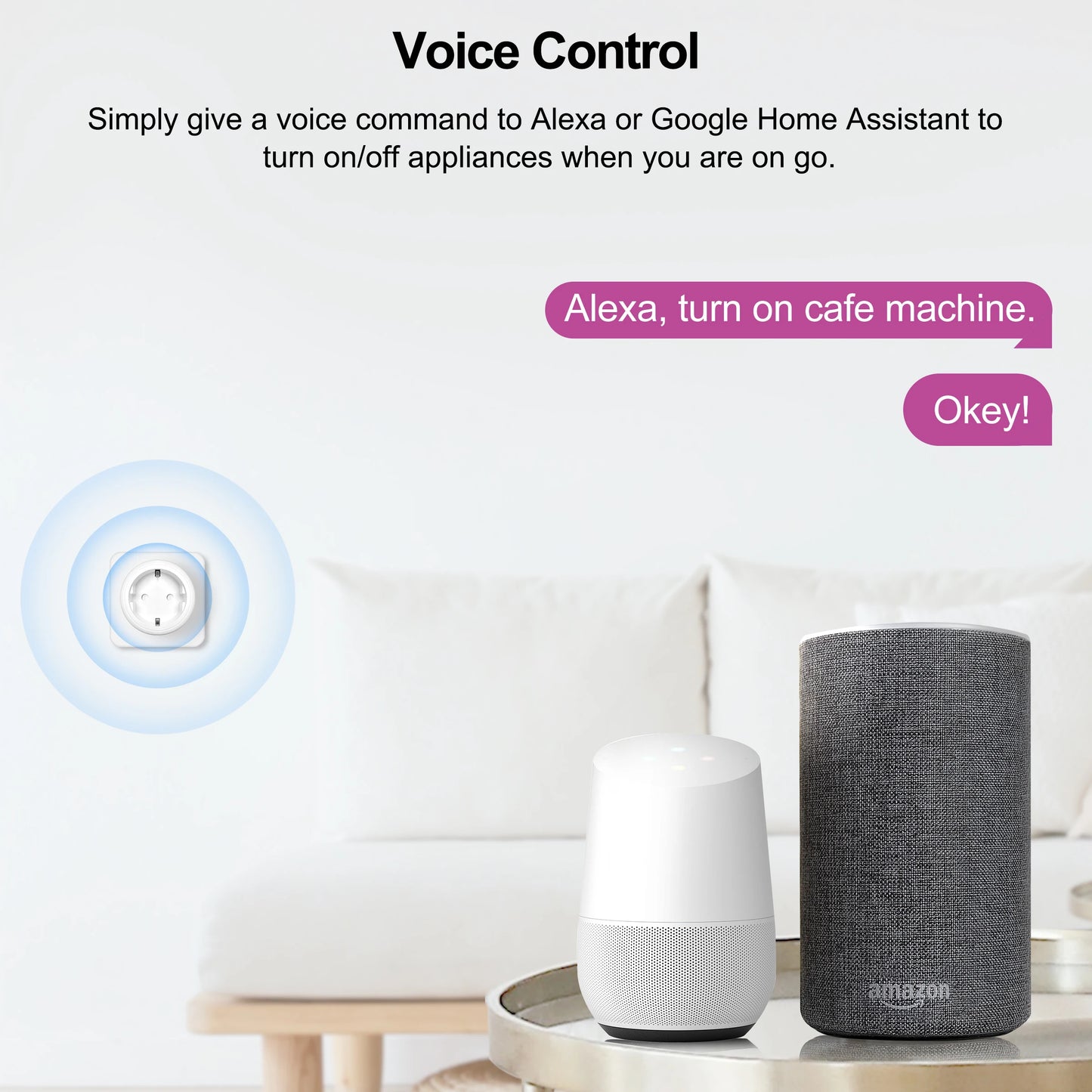 GIRIER Tuya Smart Wifi Plug EU with Power Monitoring 20A Smart Socket