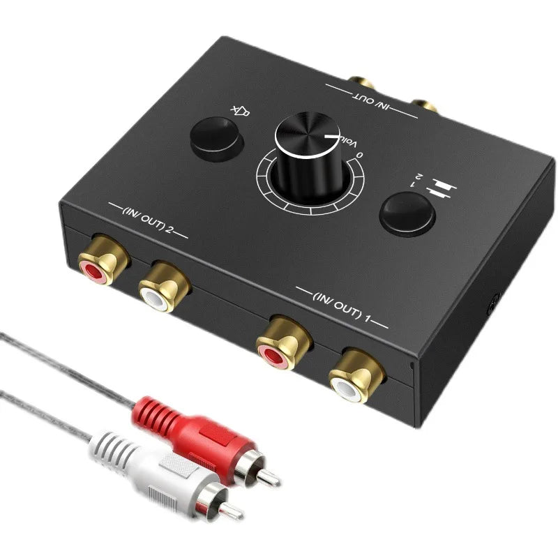 Audio Switcher Splitter Bi-Directional Audio Switcher With Mute Button