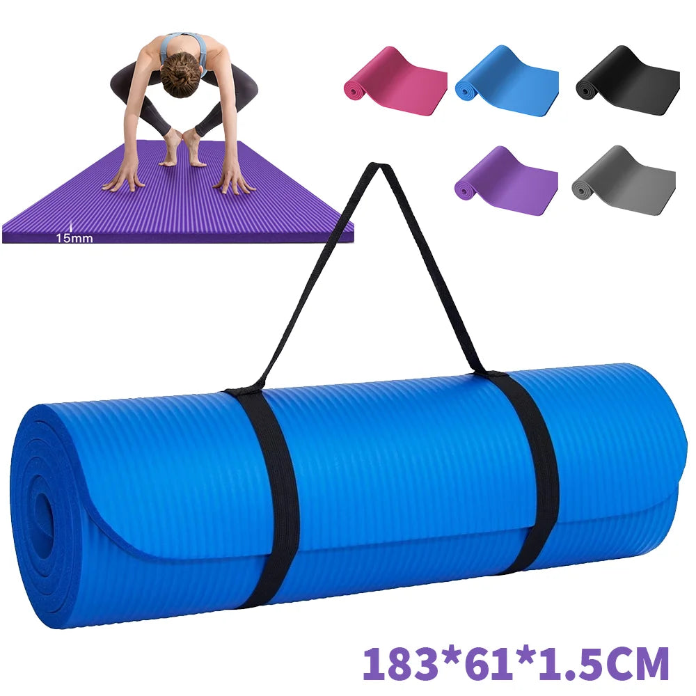 Yoga Mat Pilates Fitness Mat NBR Non Slip Yoga Cushion Travel Fitness Exercise Pad