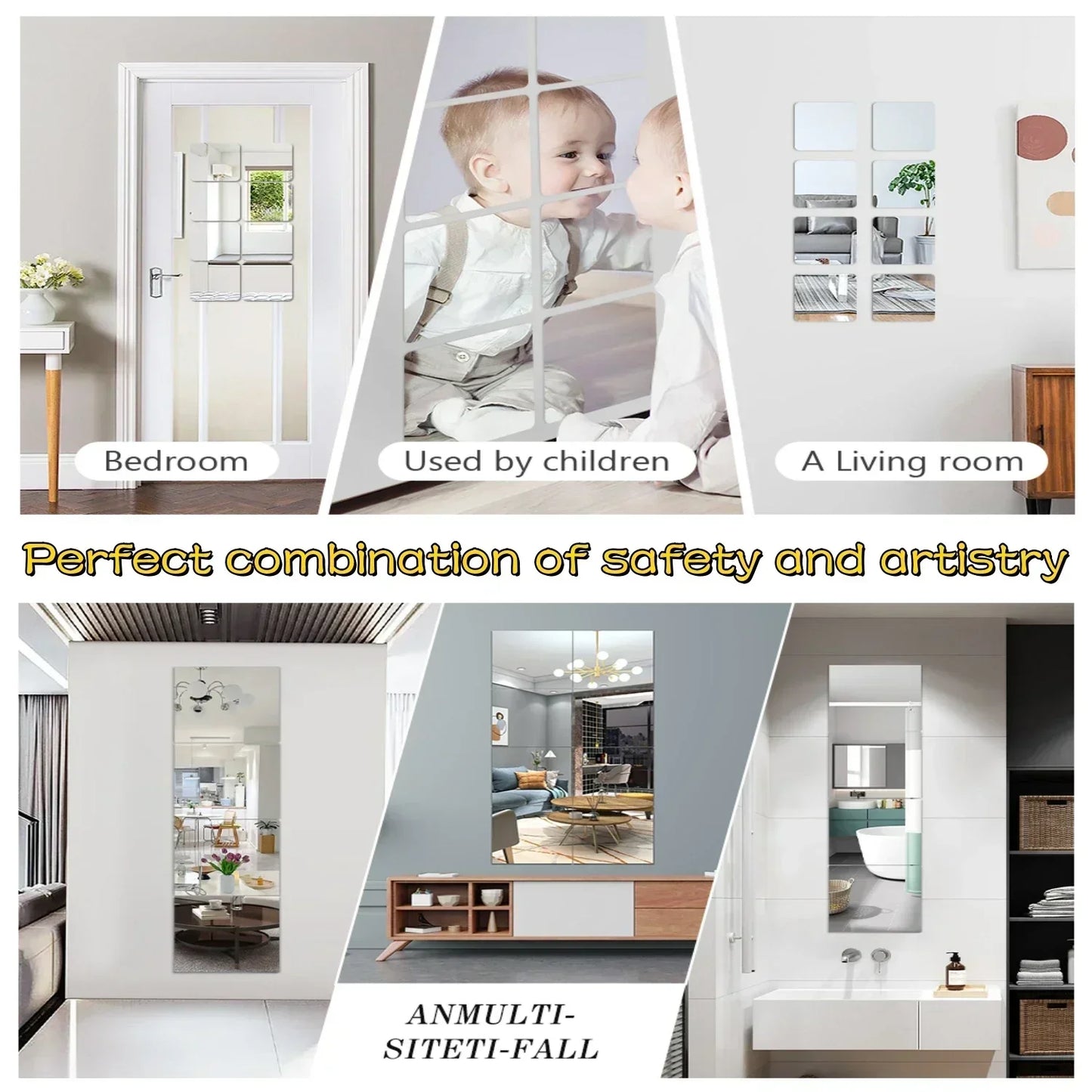 Flexible Acrylic Wall Mirrors Adhesive Mirror Sticker for Home