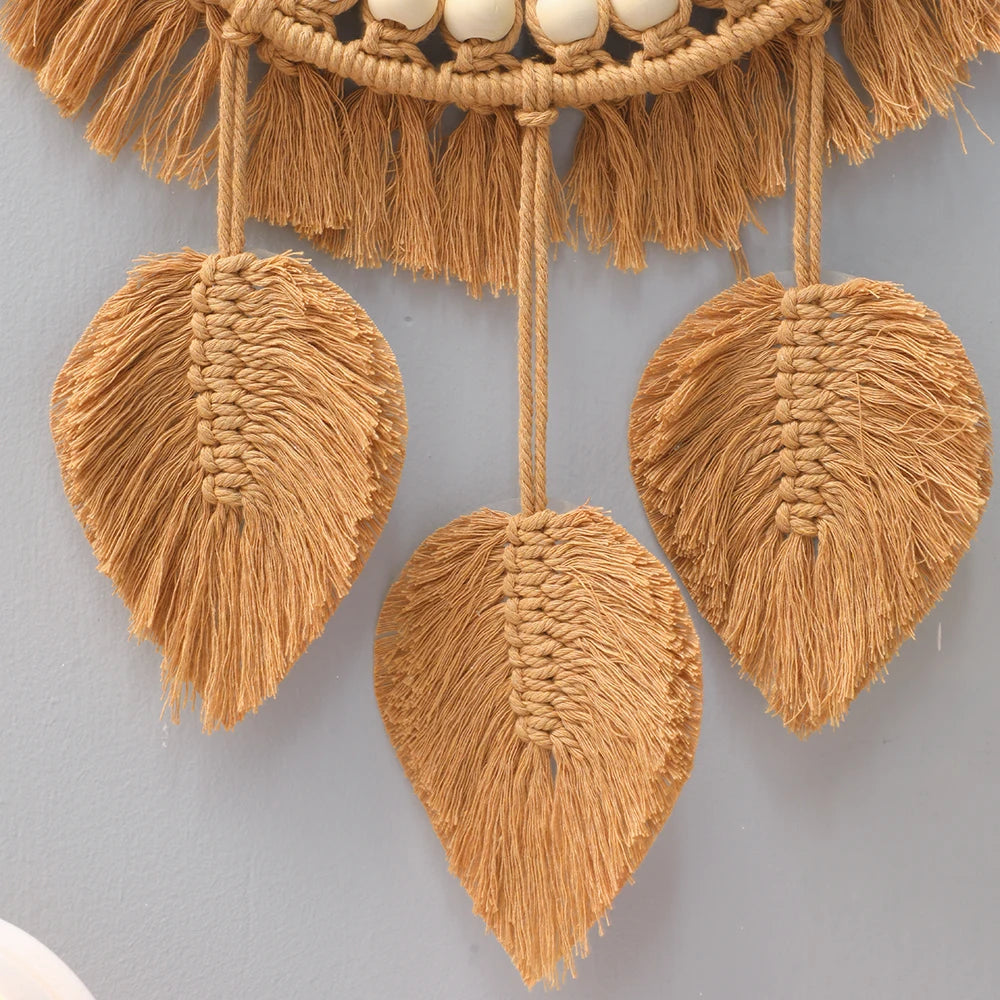 Round Wall Mirrors Room Decor Hand Woven Decorative Mirror Wall Hanging