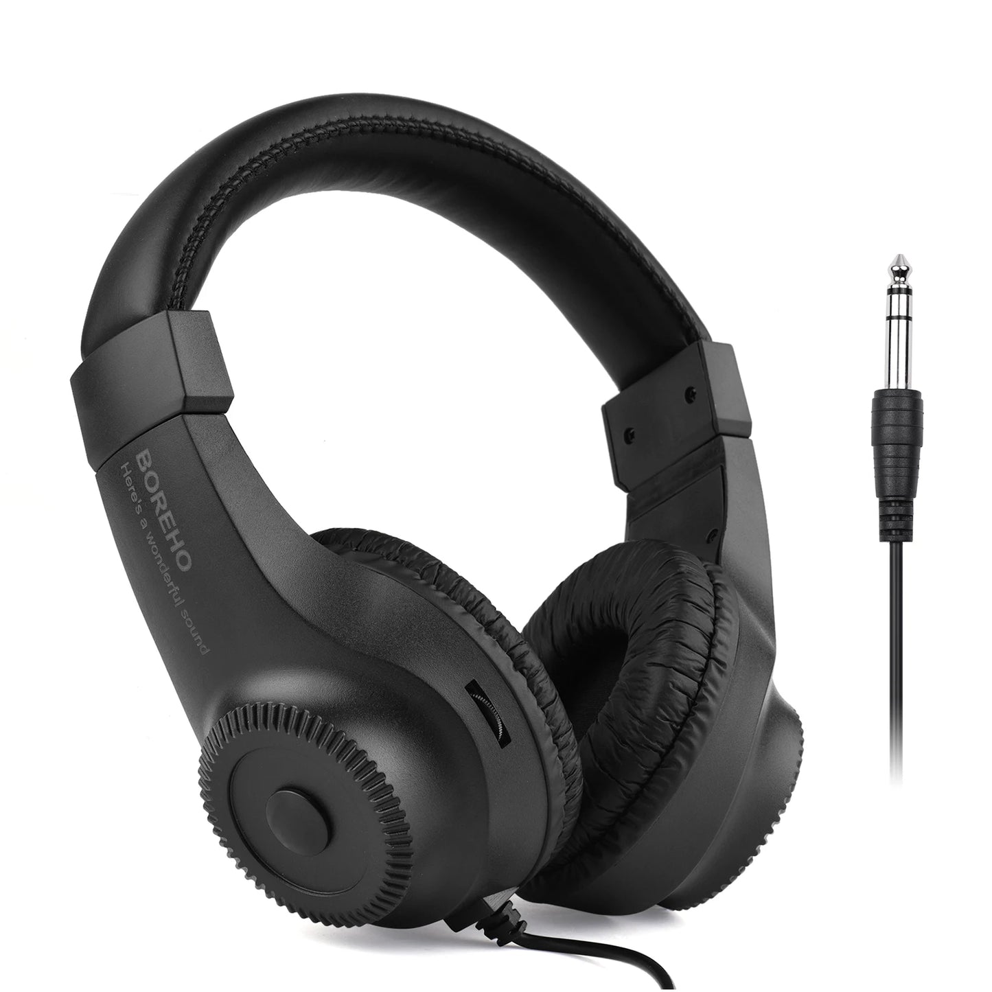 Wired Stereo Monitor Headphones Over-ear Headset with 50mm Driver 6.5mm