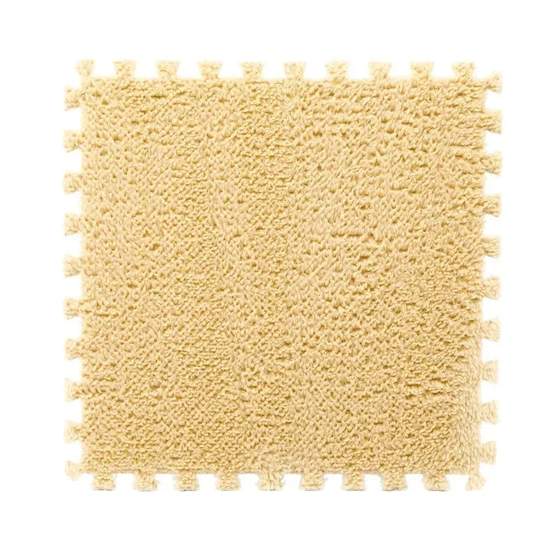 5-20 Pcs Plush Puzzle Foam Floor Mat, Soft Fluffy Interlocking Square Foam