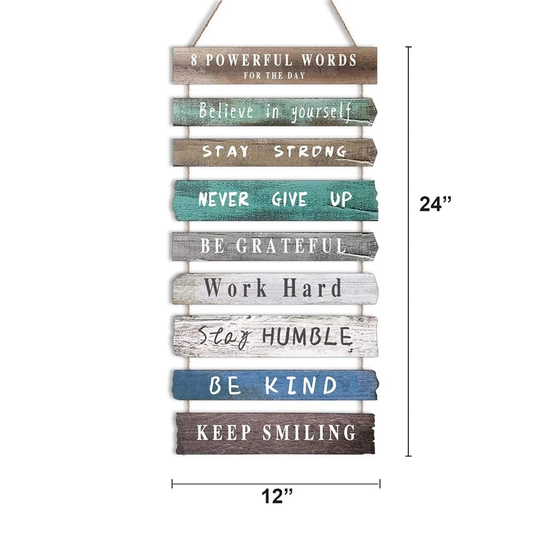 Inspirational Wall Art Decor for Office, Wooden Rustic Hanging Wall Art