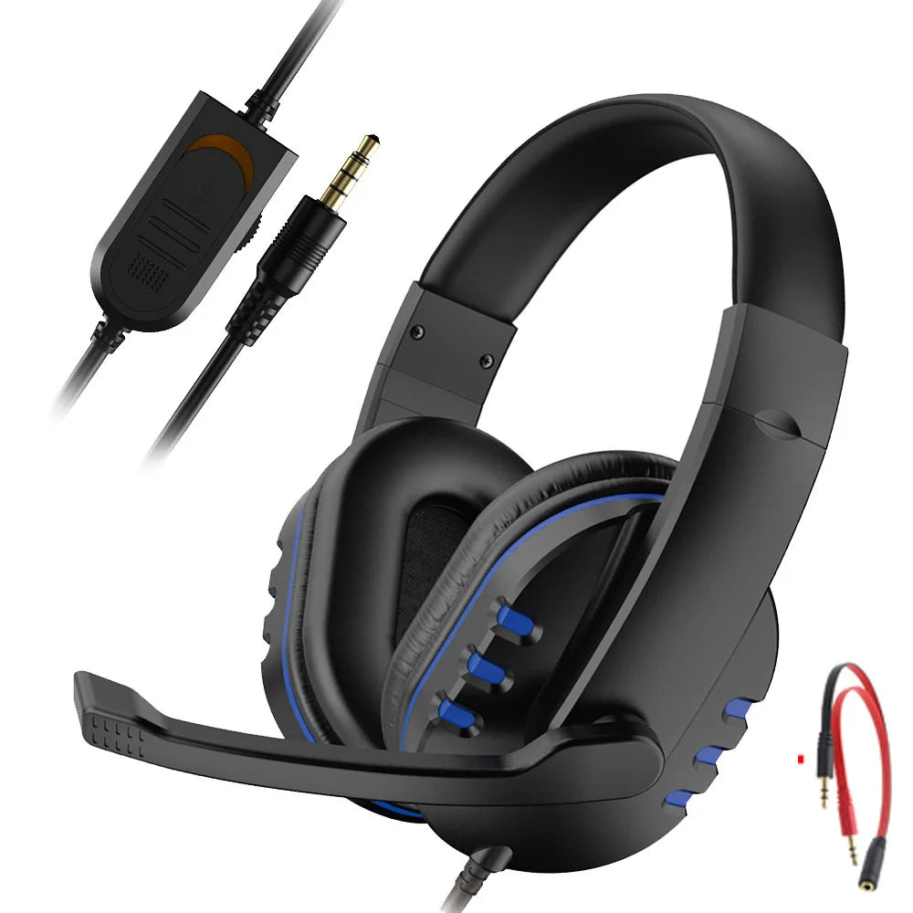 Gaming Headset 3.5mm Wired Over-Head Gamer Headphone With Microphone