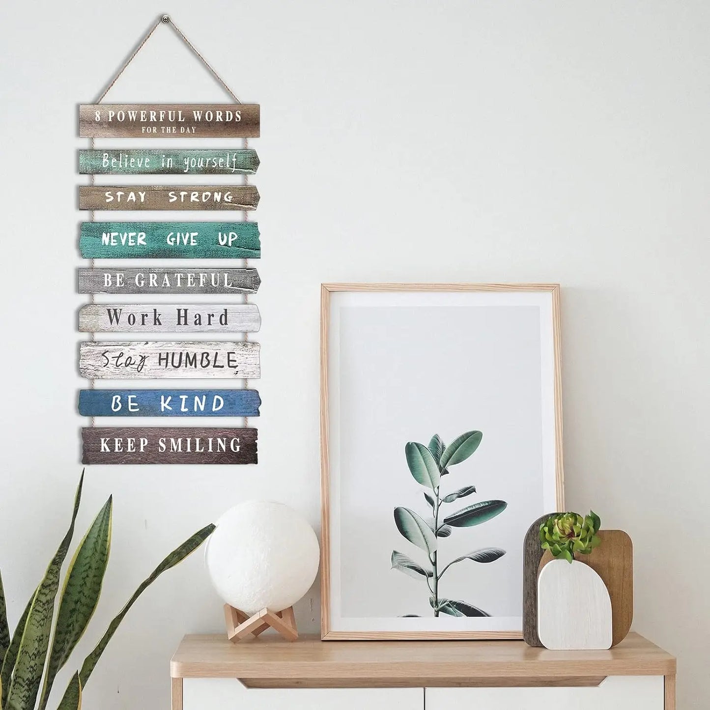 Inspirational Wall Art Decor for Office, Wooden Rustic Hanging Wall Art