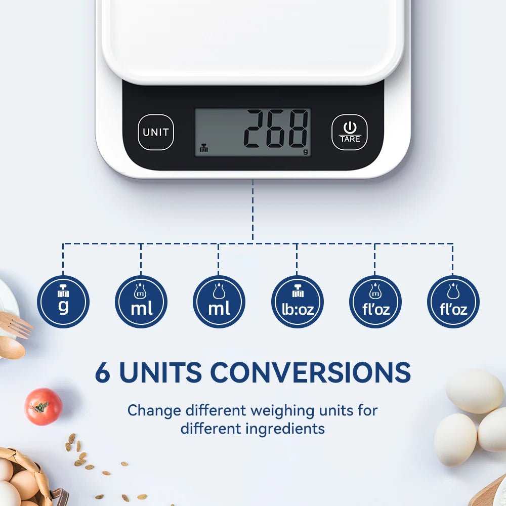 5kg/0.1g/1g Smart Kitchen Scales Nutrition Scale Smart Food Calories
