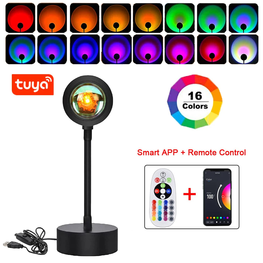 USB 5V Tuya Smart Sunset Lamp Night Light Sunset Projector Smart Life
