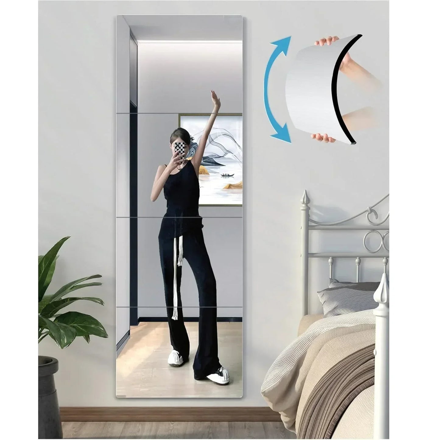 Flexible Acrylic Wall Mirrors Adhesive Mirror Sticker for Home