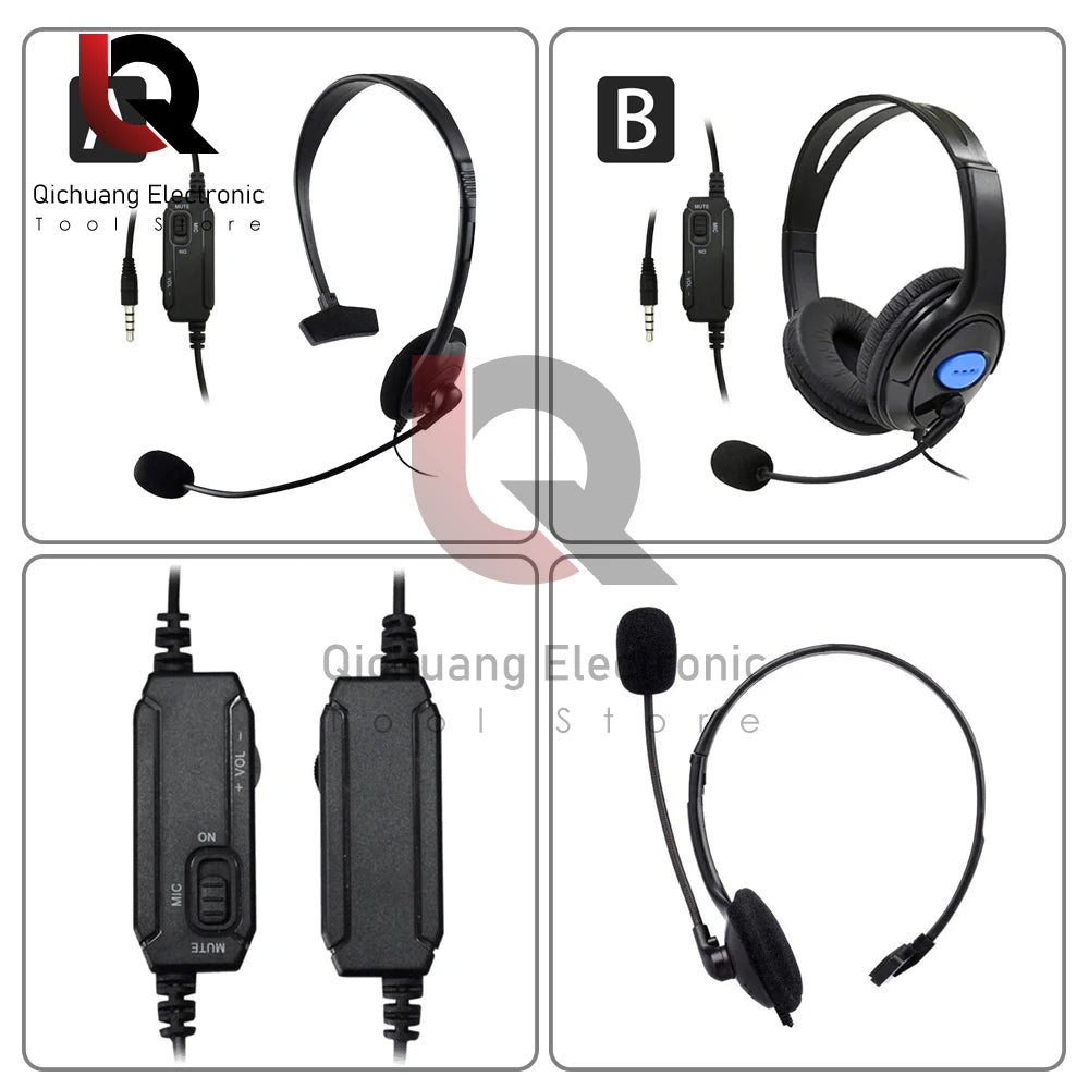 Headphones 3.5mm Wired Gaming Headset Earphones Music For PS4 Play