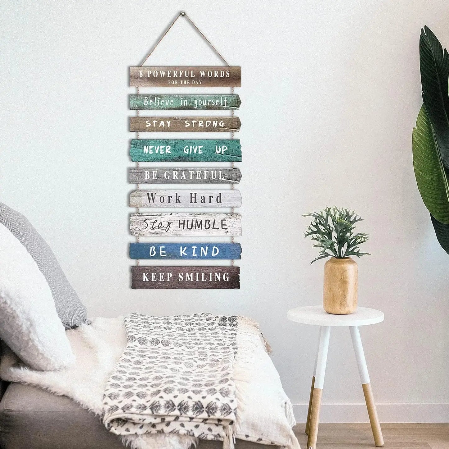 Inspirational Wall Art Decor for Office, Wooden Rustic Hanging Wall Art
