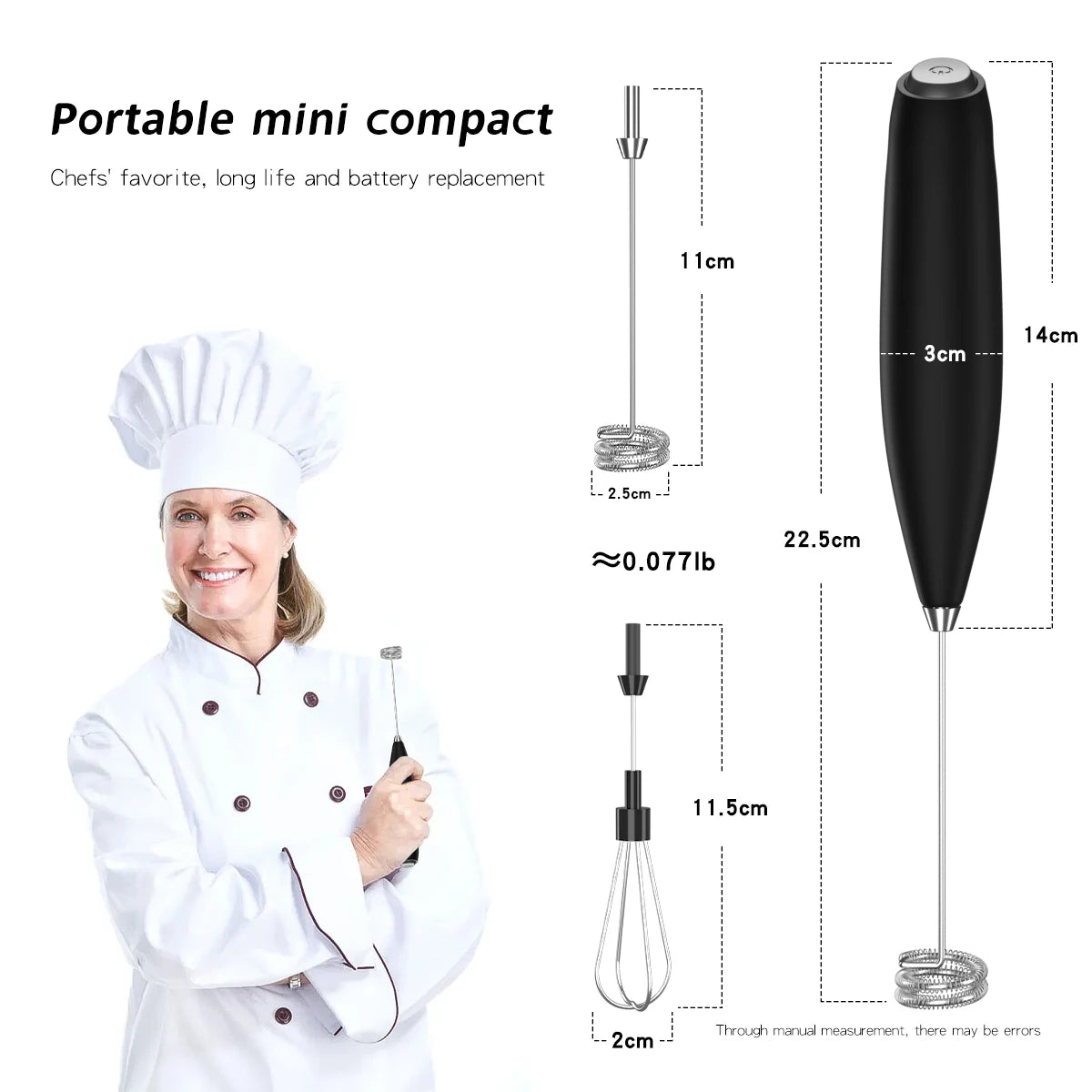 Hand Blender Electric Egg Beater Milk Frother Handheld, Mini Electric Drink