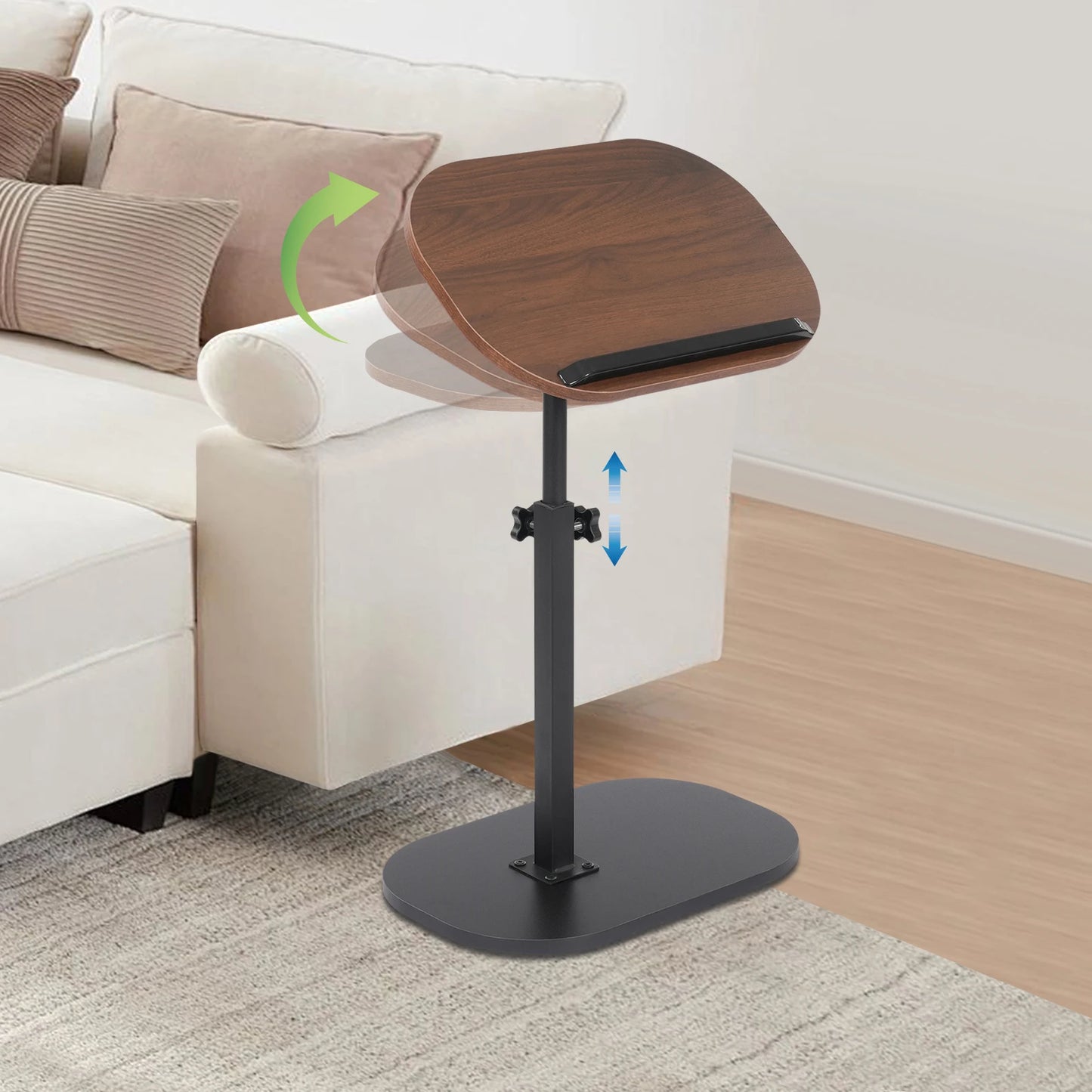 C-shaped Side Table, Small Coffee Table, Height Adjustable Side Table