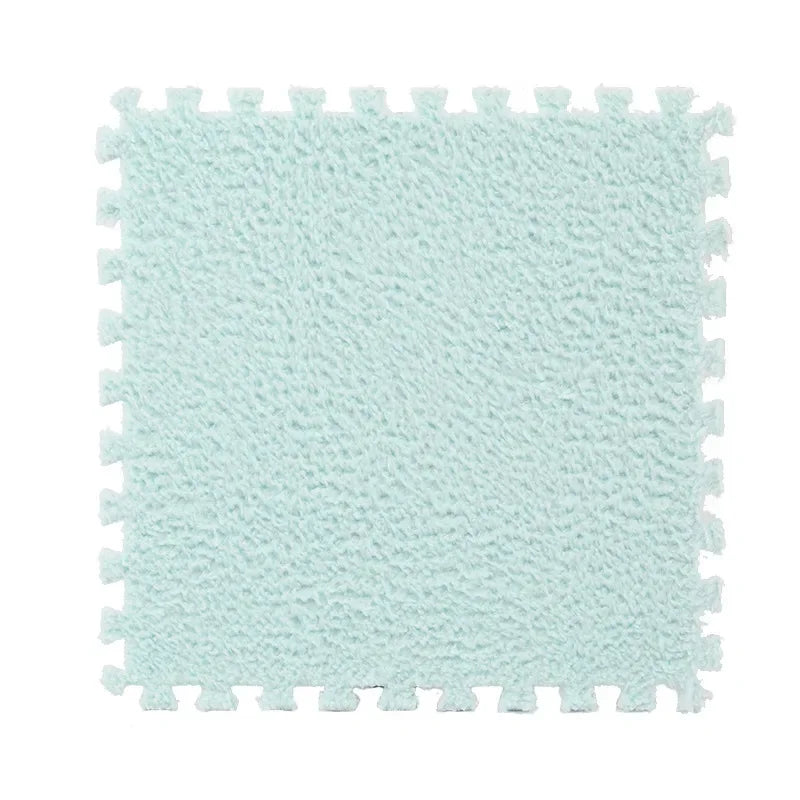 5-20 Pcs Plush Puzzle Foam Floor Mat, Soft Fluffy Interlocking Square Foam