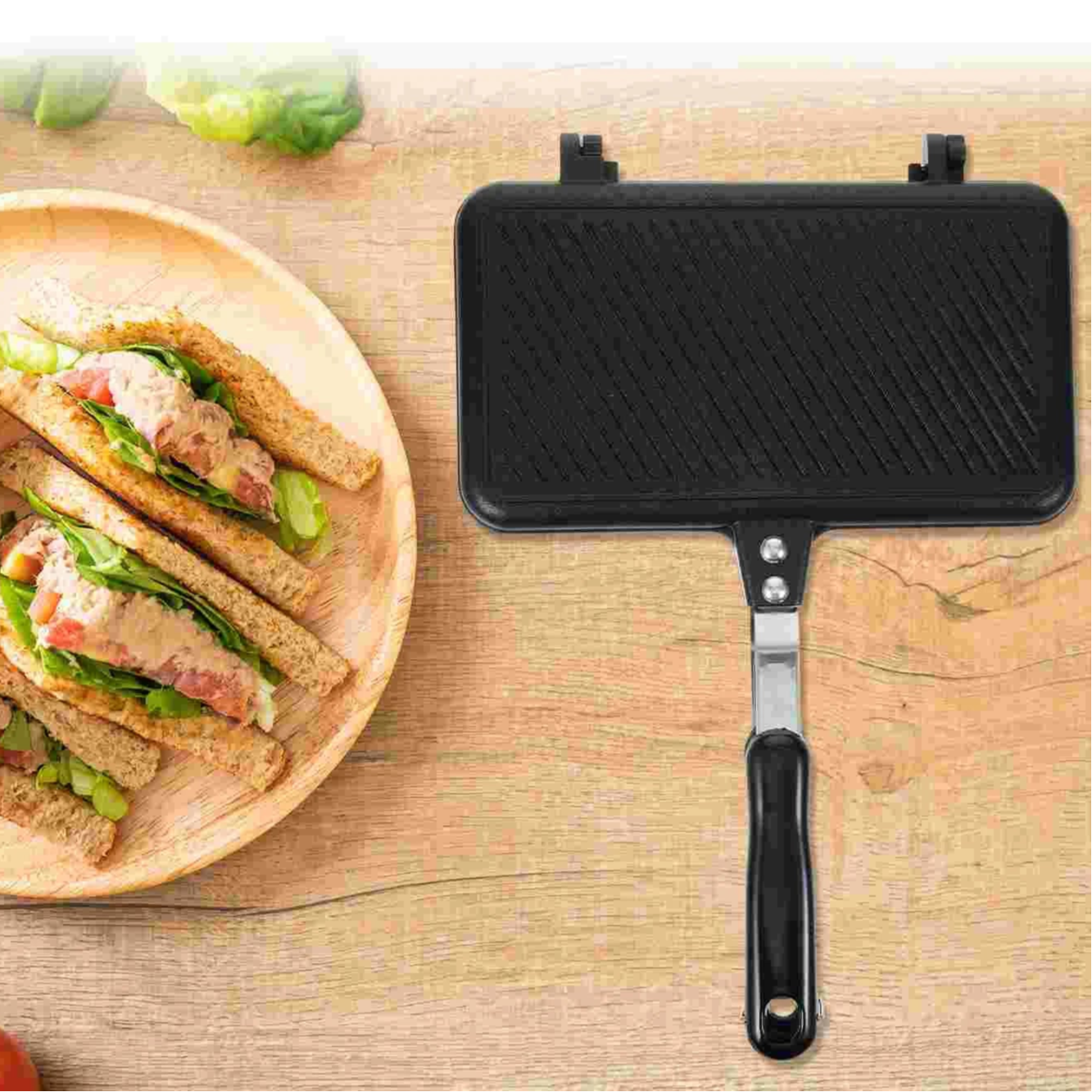 Frying Pan Double Sided Kitchen Waffle Machine Small Maker Sandwich Makers