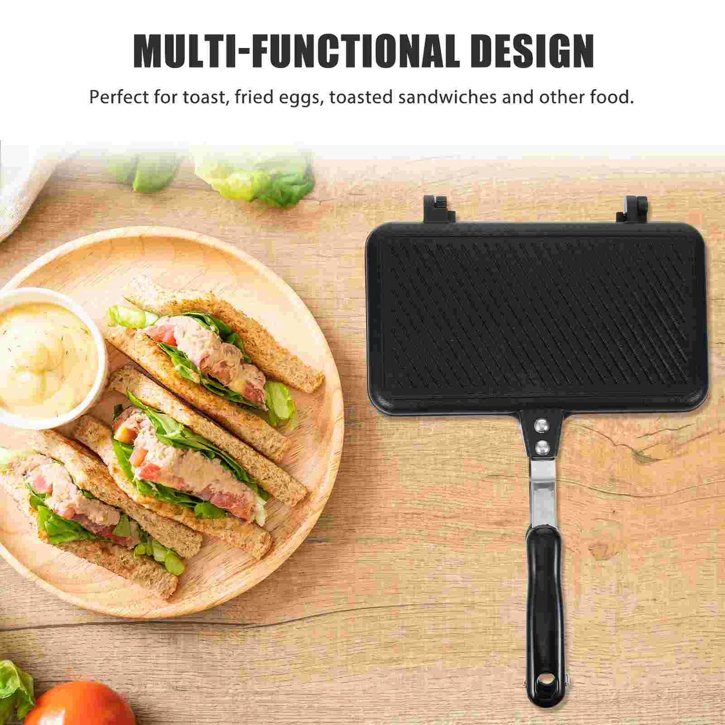 Frying Pan Double Sided Kitchen Waffle Machine Small Maker Sandwich Makers