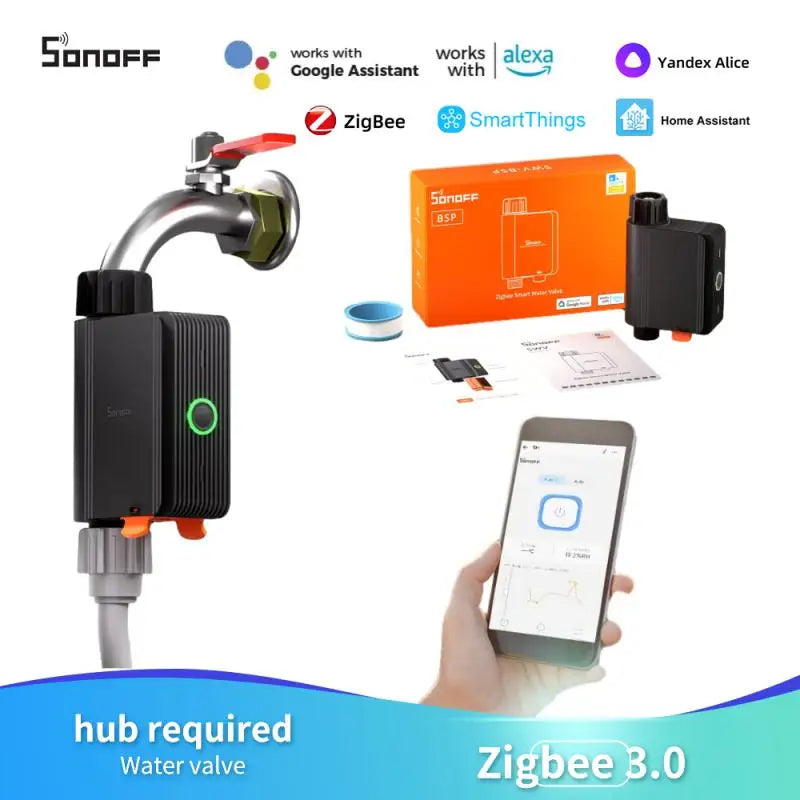 SONOFF SWV Water Valve Zigbee Faucet Smart Irrigation Controller Systerm Timer