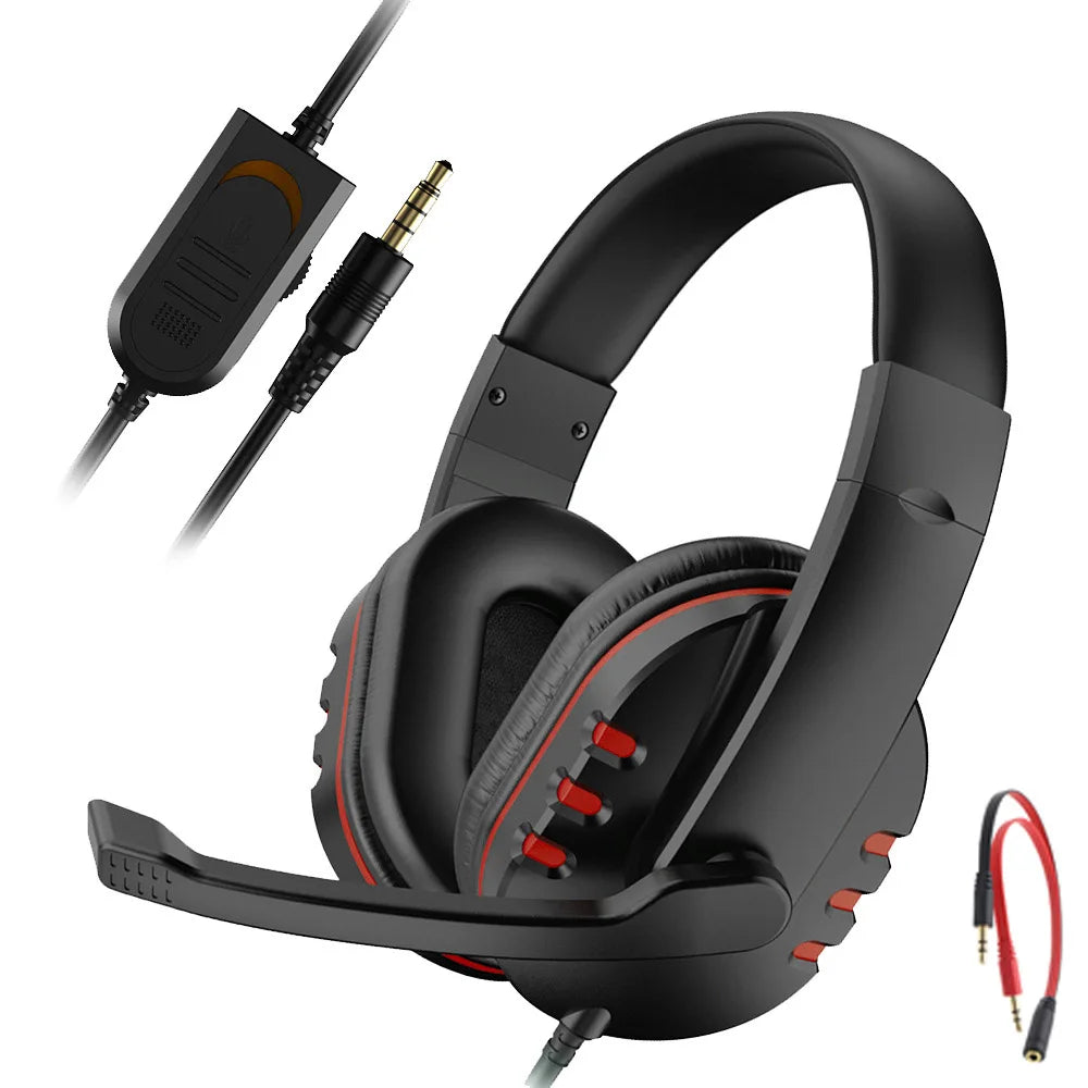 Gaming Headset 3.5mm Wired Over-Head Gamer Headphone With Microphone