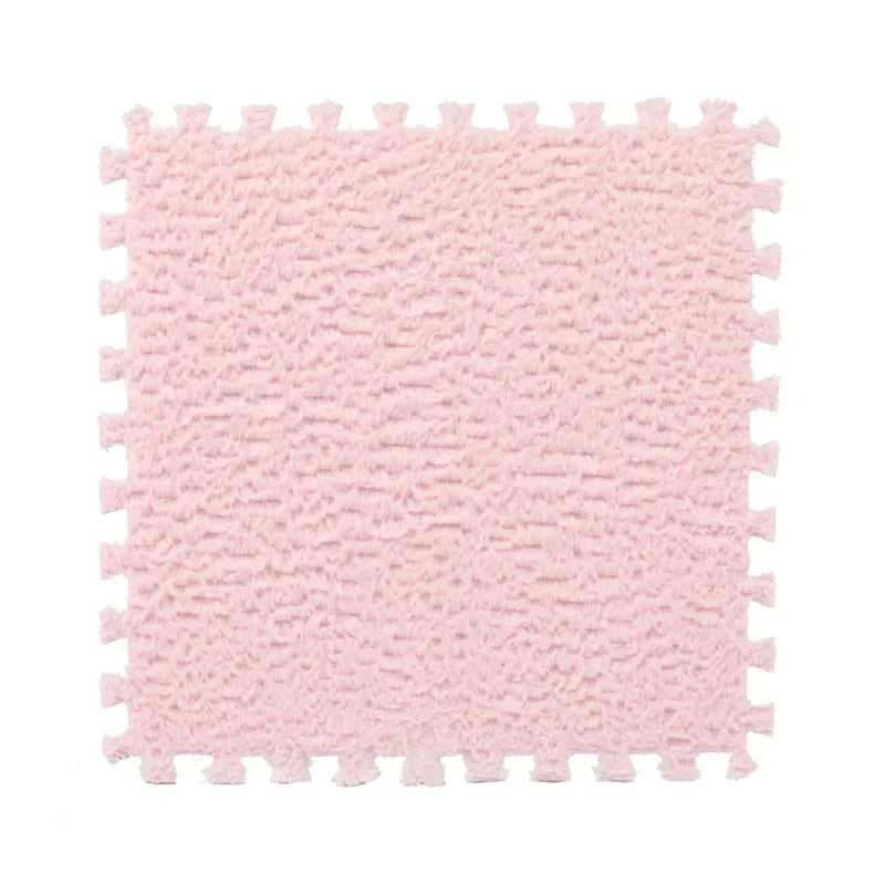 5-20 Pcs Plush Puzzle Foam Floor Mat, Soft Fluffy Interlocking Square Foam