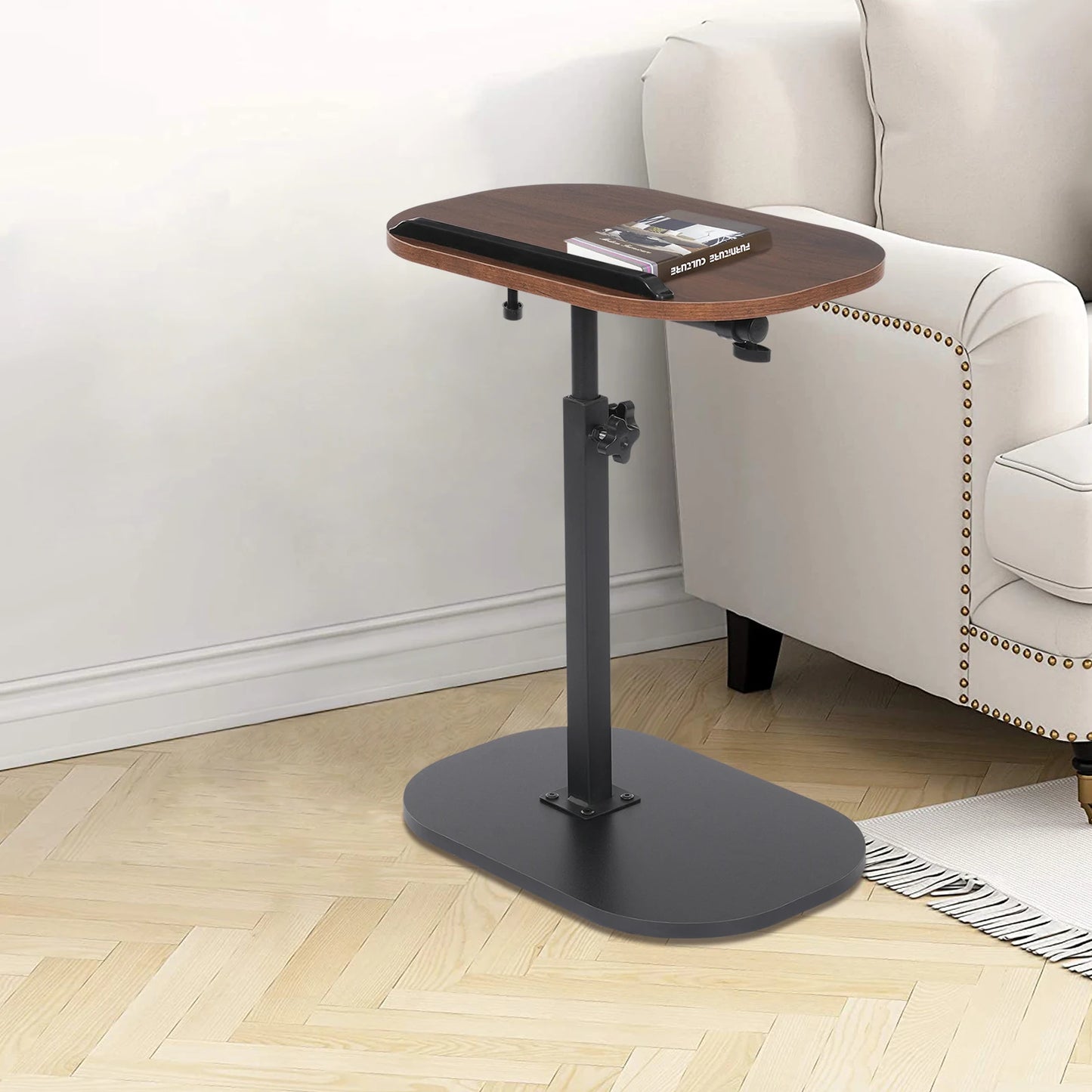 C-shaped Side Table, Small Coffee Table, Height Adjustable Side Table