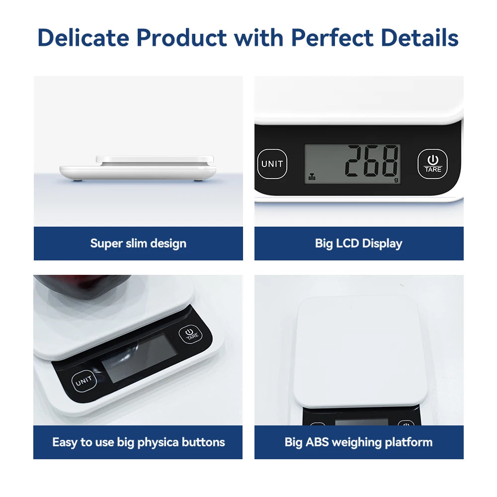 5kg/0.1g/1g Smart Kitchen Scales Nutrition Scale Smart Food Calories