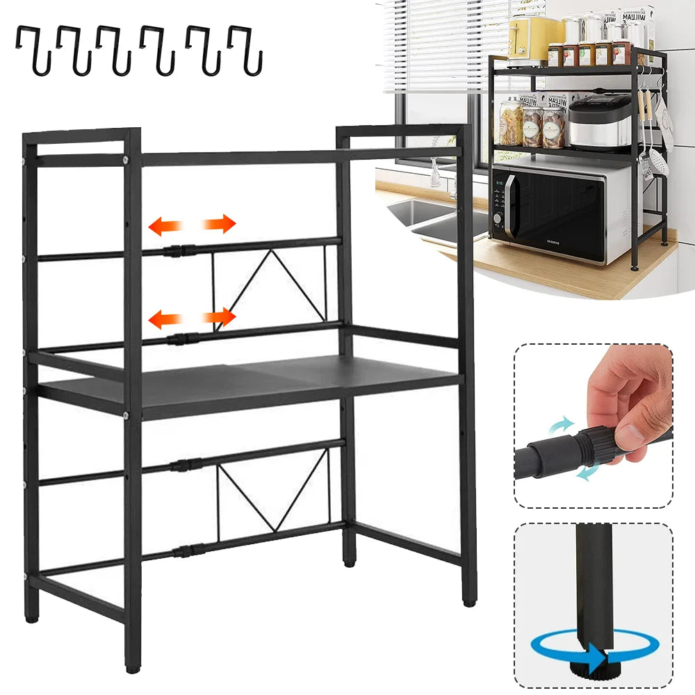 Multi-Layers Storage Shelf Standing Countertop Seasoning Oven Shelf Kitchen