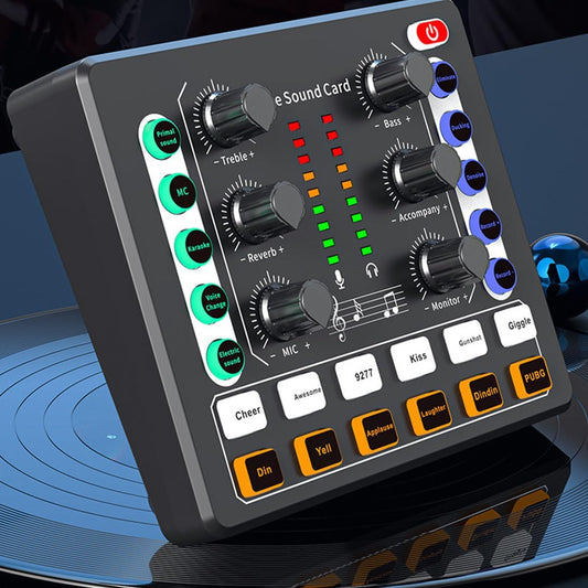 Audio Interface with DJ Mixer Live Sound Card Effects and Voice Changer,Prefect