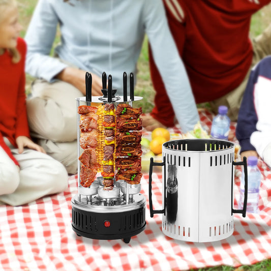 Vertical Electric Grill, 1000W Power, Efficient Rotisserie, Anti-Slip Feet