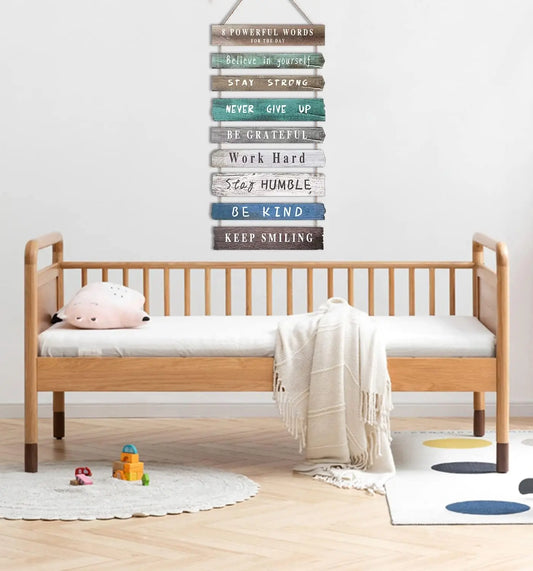 Inspirational Wall Art Decor for Office, Wooden Rustic Hanging Wall Art