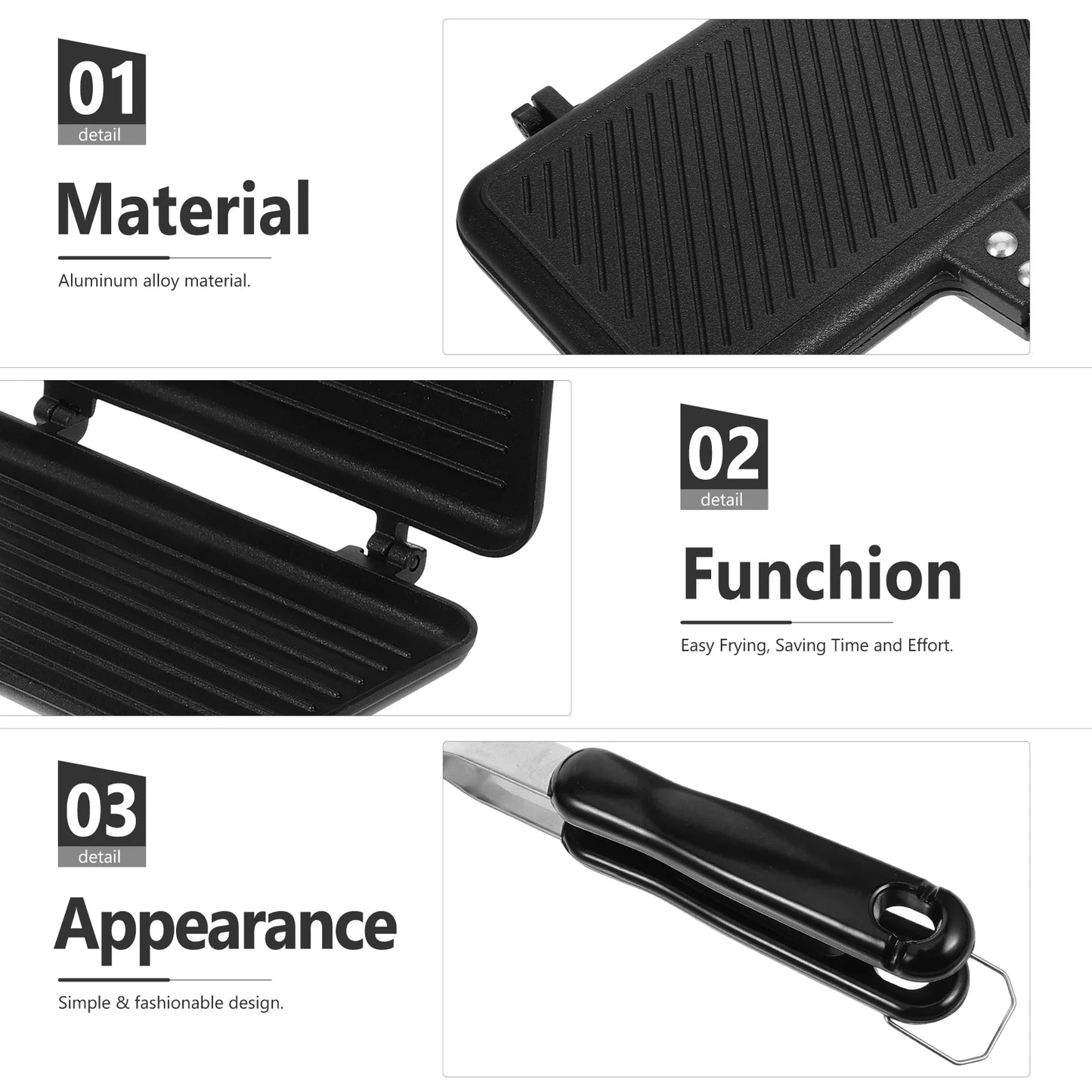 Frying Pan Double Sided Kitchen Waffle Machine Small Maker Sandwich Makers