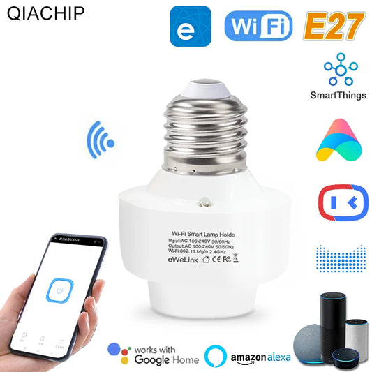 Wifi Smart Light Bulbs Adapter Mini e27 Lamp Holder Remote Remote Control