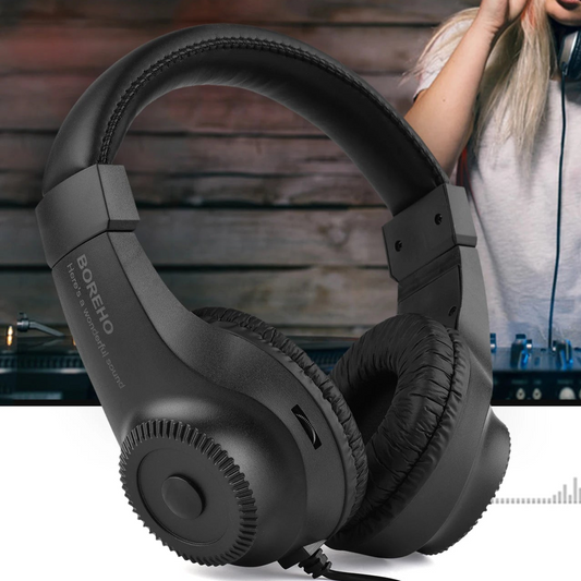 Wired Stereo Monitor Headphones Over-ear Headset with 50mm Driver 6.5mm